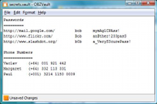 OBZVault on MS Windows Vista, Windows XP